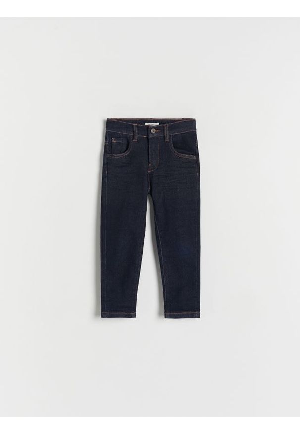 Reserved - Elastyczne jeansy slim - granatowy. Kolor: niebieski. Materiał: jeans
