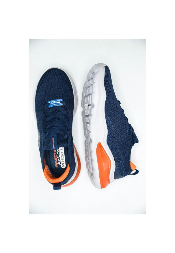 skechers - Buty do chodzenia męskie Skechers Air Cushioning. Kolor: niebieski. Materiał: materiał, syntetyk. Szerokość cholewki: normalna. Sport: turystyka piesza