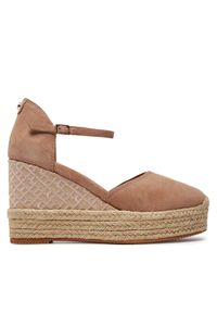 BOSS - Boss Espadryle Madeira Wedge Sdcveb 50516717 Brązowy. Kolor: brązowy. Materiał: skóra, zamsz