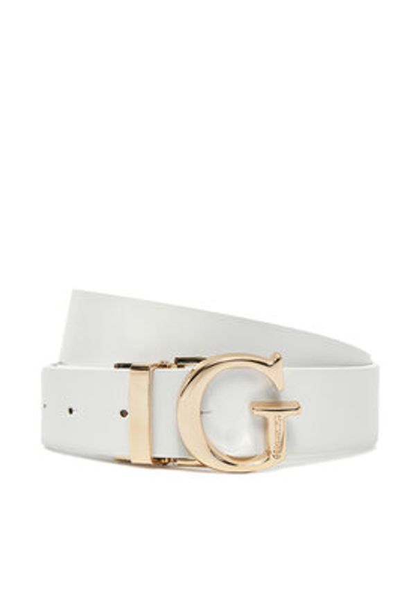 Guess Pasek Damski BW9171 P4430 Biały. Kolor: biały. Materiał: skóra