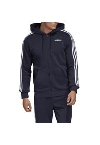 Adidas - Essentials 3 Stripes FZ Fleece 475. Kolor: niebieski. Sport: fitness