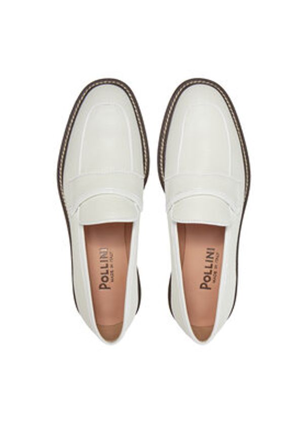 Pollini Lordsy SA10033G1ITD210A Biały. Kolor: biały. Materiał: skóra