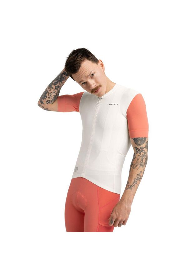 SIROKO - Męska koszulka kolarska gravel z krótkim rękawem Kolarstwo Siroko GM2 Gravita. Kolor: biały. Materiał: materiał. Długość rękawa: krótki rękaw. Długość: krótkie. Sport: kolarstwo