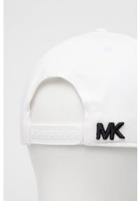 Michael Kors czapka CS2001C3CP kolor biały z aplikacją. Kolor: biały. Wzór: aplikacja #4
