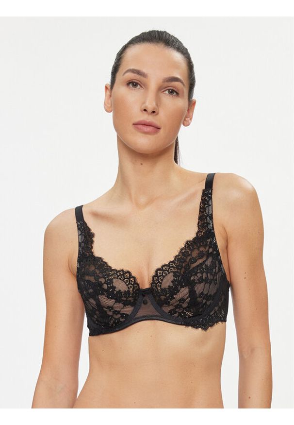 Hunkemöller Biustonosz z fiszbiną Daisy 202109 Czarny. Kolor: czarny. Materiał: syntetyk