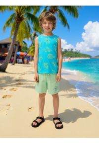 Sinsay - Koszulka bez rękawów z motywem rekinów - niebieski. Kolor: niebieski. Długość rękawa: bez rękawów #1