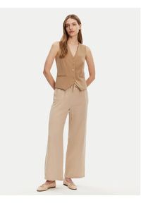 only - ONLY Spodnie dzianinowe Thyra 15296375 Beżowy Comfort Fit. Kolor: beżowy. Materiał: bawełna #3