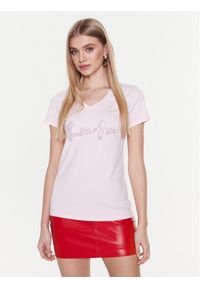 Liu Jo Sport T-Shirt TA3089 J5003 Różowy Regular Fit. Kolor: różowy. Materiał: bawełna. Styl: sportowy #1