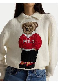 Polo Ralph Lauren Sweter 211B17764001 Kremowy Regular Fit. Typ kołnierza: polo. Kolor: kremowy. Materiał: bawełna #3