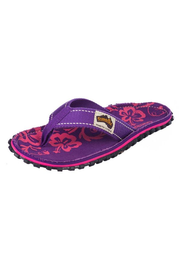 Gumbies - Japonki Islander Purple Hibiscu. Kolor: fioletowy. Materiał: bawełna, guma