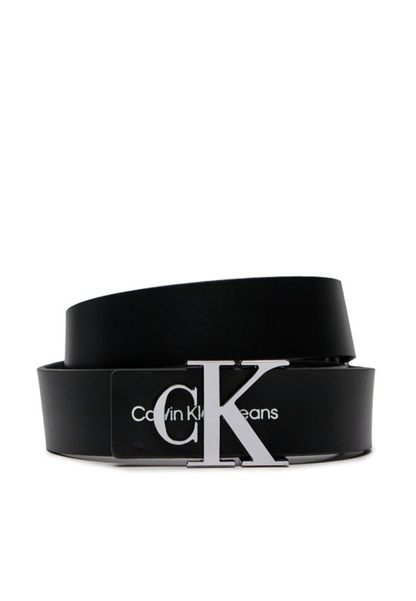 Calvin Klein Jeans Pasek Damski Monogram Hardware 30Mm K60K610281 Czarny. Kolor: czarny. Materiał: skóra