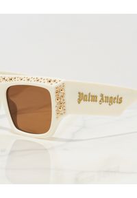 PALM ANGELS - Białe okulary przeciwsłoneczne Casablanca. Kształt: prostokątne. Kolor: biały. Materiał: materiał. Wzór: aplikacja #5
