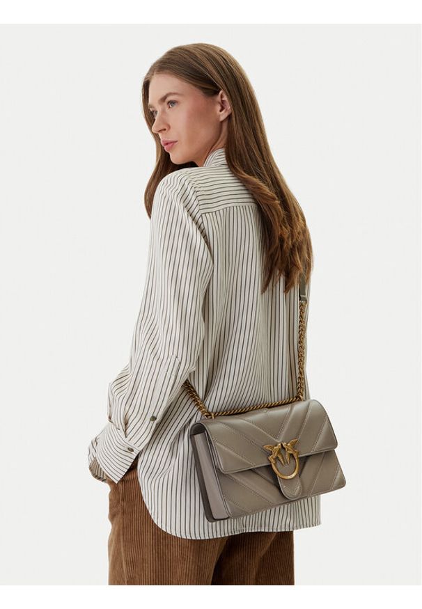 Pinko - PINKO Torebka Love One Classic Light Dc Al 25-26 PLTT 104549 A2OS Szary. Kolor: szary. Materiał: skórzane