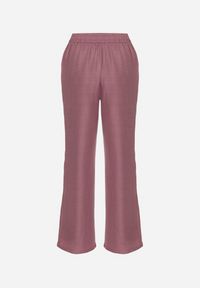 Born2be - Ciemnoróżowe Spodnie o Szerokim Kroju z Wiązaniem i Gumką w Pasie Miravenia. Okazja: na co dzień. Kolor: różowy. Styl: elegancki, casual #4