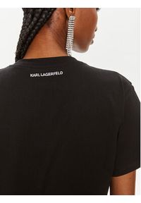 Karl Lagerfeld - KARL LAGERFELD T-Shirt Ikonik 2.0 245W1712 Czarny Regular Fit. Typ kołnierza: dekolt w karo. Kolor: czarny. Materiał: bawełna #3