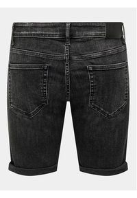 Only & Sons Szorty jeansowe 22025192 Czarny Slim Fit. Kolor: czarny. Materiał: bawełna