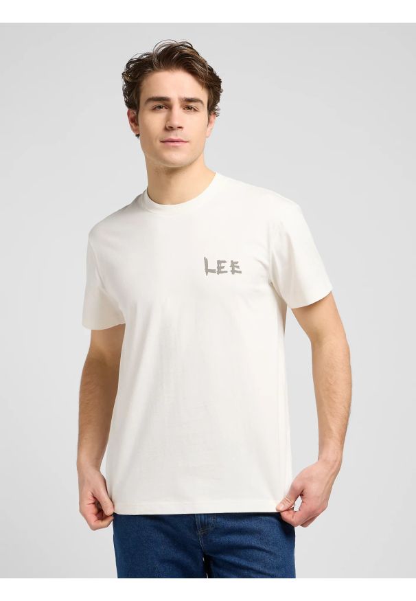 Lee - MESKA KOSZULKA LEE RELAXED GRAPHIC TEE ECRU 112370517