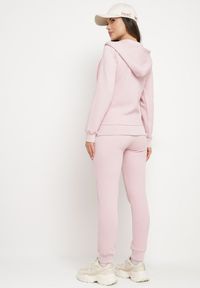 Born2be - Różowy Komplet Dresowy z Bawełną Bluza z Kapturem i Spodnie Jogger Sinaria. Kolor: różowy. Materiał: bawełna, dresówka #6