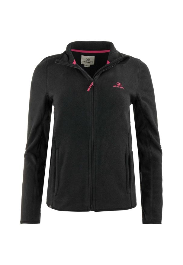 GLENMUIR - Bluza Damska Plus Size Czarna 5XL - Athl. Departament Luna. Kolekcja: plus size. Kolor: czarny, różowy, wielokolorowy. Materiał: polar. Wzór: haft