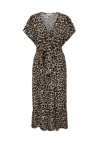 only - ONLY Sukienka codzienna Zilla Adele 15357778 Beżowy ciemny Regular Fit. Okazja: na co dzień. Kolor: beżowy. Materiał: wiskoza. Typ sukienki: proste. Styl: casual #2