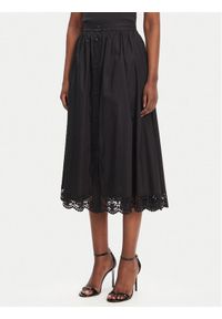 TwinSet - TWINSET Spódnica trapezowa 251TT2095 Czarny Regular Fit. Kolor: czarny. Materiał: bawełna