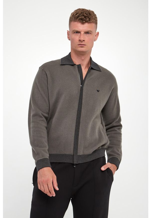 Emporio Armani - Sweter męski wełniany EMPORIO ARMANI. Materiał: wełna