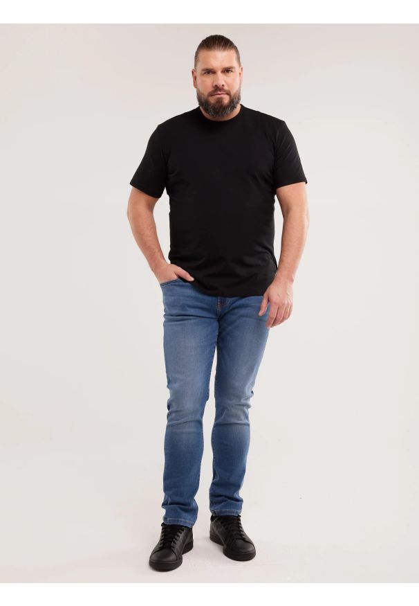 Big-Star - Koszulka męska z bawełny supima czarna Supiclassic 906. Kolor: czarny. Materiał: bawełna. Długość: długie. Styl: klasyczny