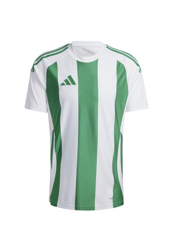 Adidas - Koszulka męska adidas Striped 24 Jersey. Kolor: wielokolorowy, zielony, biały. Materiał: jersey