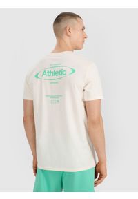 4f - 4F T-shirt regular z nadrukiem męski - biały XXL. Okazja: na co dzień. Kolor: biały. Materiał: jersey, bawełna, materiał. Długość rękawa: krótki rękaw. Długość: krótkie. Wzór: nadruk. Styl: sportowy, klasyczny, casual #2