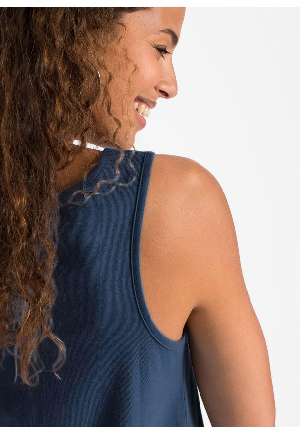 bonprix - Top z koronką (2 szt.). Kolor: niebieski. Materiał: koronka. Wzór: koronka