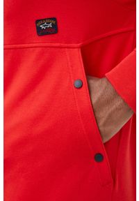 PAUL & SHARK - Paul&Shark bluza męska kolor czerwony z kapturem gładka. Typ kołnierza: kaptur. Kolor: czerwony. Materiał: dzianina. Wzór: gładki