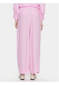 Marella Spodnie materiałowe Apogeo 2413131084 Różowy Regular Fit. Kolor: różowy. Materiał: len #6