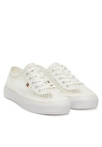 TOMMY HILFIGER - Tommy Hilfiger Sneakersy Th Open Mesh Vulc Sneaker FW0FW08684 Biały. Kolor: biały. Materiał: materiał #3