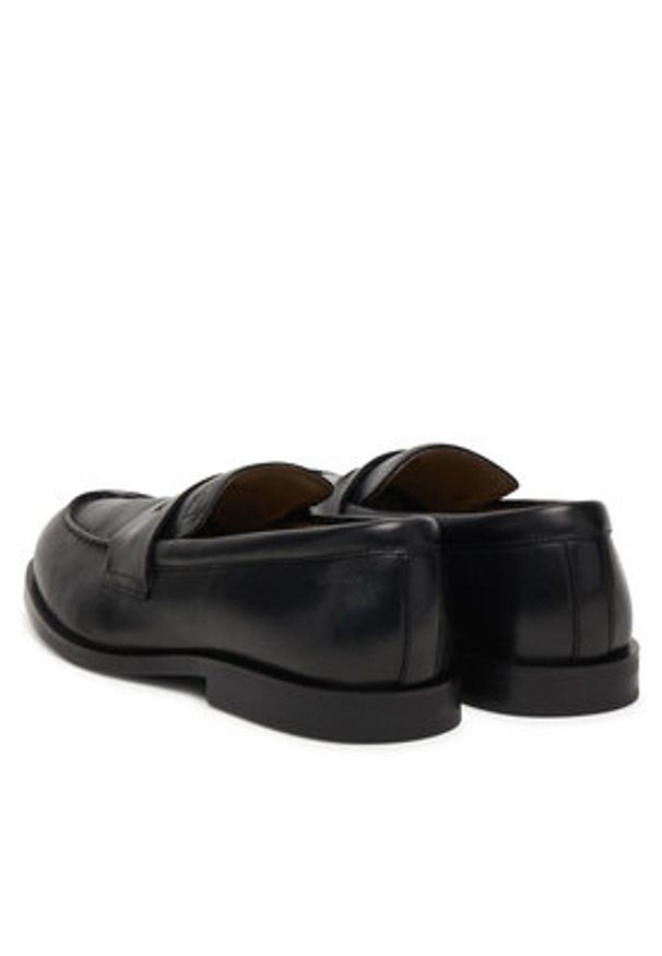 Calvin Klein Półbuty Ess Rubber Penny Loafer Pol Lth HM0HM02025 Czarny. Kolor: czarny. Materiał: skóra