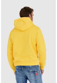 DSQUARED2 Żółta bluza męska invicta cool hoodie. Kolor: żółty