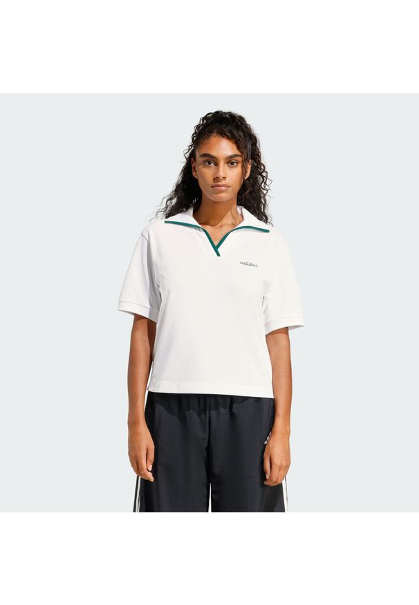 Adidas - Koszulka polo Seasonal Essentials Colorpop with Embroidered Graphic. Okazja: na co dzień. Typ kołnierza: polo. Kolor: biały, wielokolorowy, zielony. Styl: klasyczny, casual
