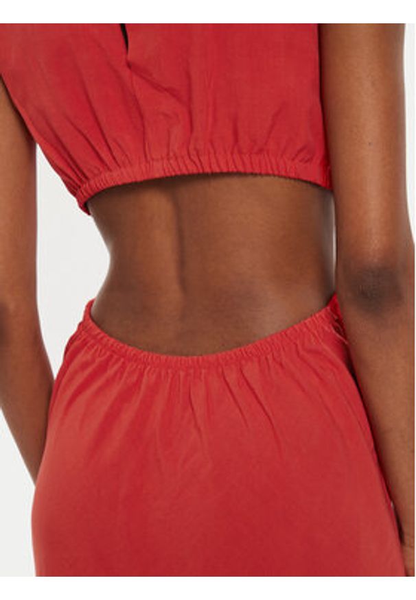 ViCOLO Sukienka letnia TB2469 Czerwony Regular Fit. Kolor: czerwony. Materiał: wiskoza. Sezon: lato