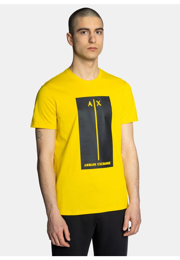 Koszulka męska żółta Armani Exchange 3LZTBS ZJBVZ 1683. Kolor: żółty