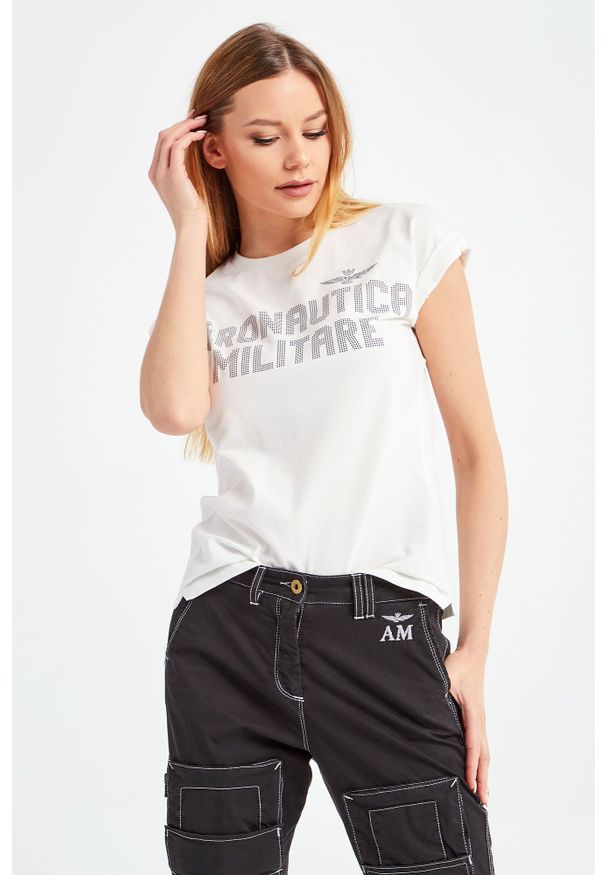T-shirt Aeronautica Militare casualowy, na co dzień