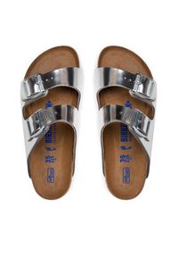 Birkenstock Klapki Arizona 1005961 Srebrny. Kolor: srebrny. Materiał: skóra #7