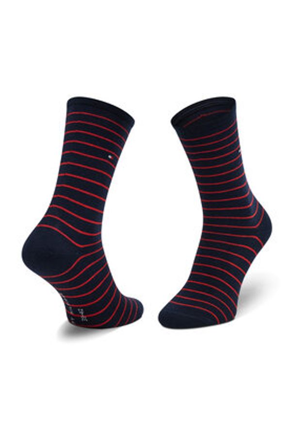 TOMMY HILFIGER - Tommy Hilfiger Zestaw 2 par wysokich skarpet damskich 100001494 Granatowy. Kolor: niebieski. Materiał: materiał