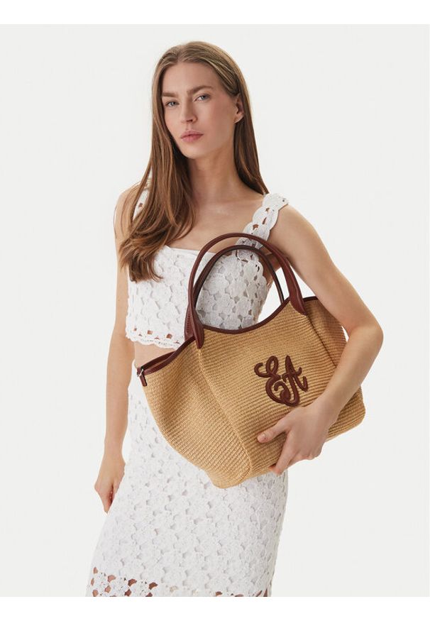 Emporio Armani Torebka EW001009 AF25819 M1334 Brązowy. Kolor: brązowy. Materiał: skórzane