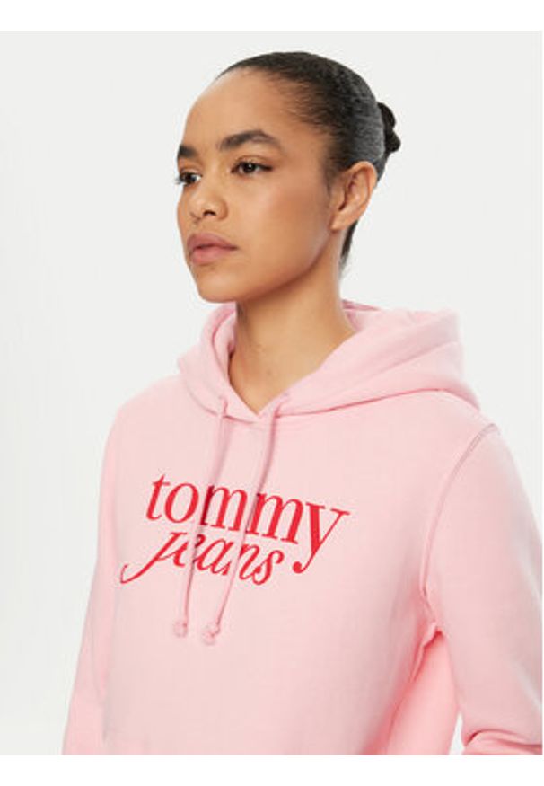 Tommy Jeans Bluza DW0DW20170 Różowy Regular Fit. Kolor: różowy. Materiał: bawełna