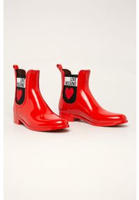 Love Moschino - Kalosze. Nosek buta: okrągły. Kolor: czerwony. Materiał: guma #4
