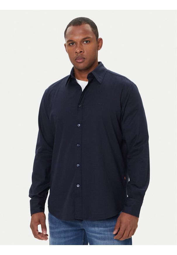 BOSS Koszula Relegant 50548959 Granatowy Regular Fit. Kolor: niebieski. Materiał: bawełna
