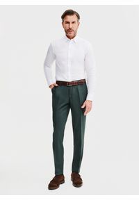Pako Lorente - PAKO LORENTE – Gładkie spodnie garniturowe w kolorze zielonym. Kolor: zielony. Materiał: elastan, wiskoza, poliester. Wzór: gładki. Styl: elegancki #7