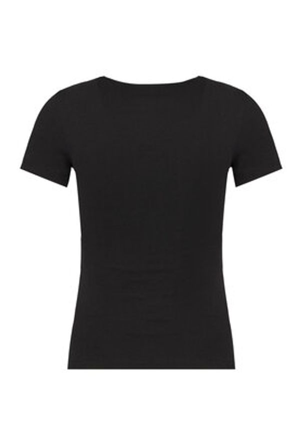 Tommy Jeans T-Shirt DW0DW17881 Czarny Slim Fit. Kolor: czarny. Materiał: bawełna