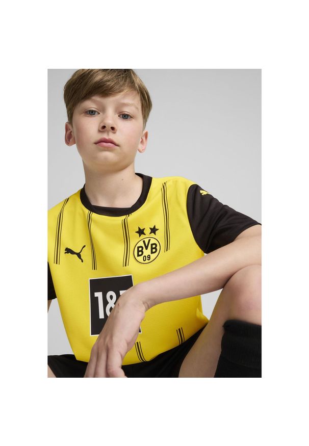 Puma - Młodzieżowa koszulka domowa Borussia Dortmund 24/25 PUMA Faster Yellow Black. Kolor: żółty, wielokolorowy, czarny