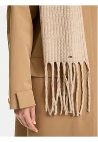 TOMMY HILFIGER - Tommy Hilfiger Szalik Cable Enamel AW0AW17793 Beżowy. Kolor: beżowy. Materiał: poliamid, materiał