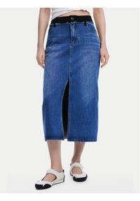 Desigual Spódnica jeansowa 25SWFD02 Niebieski Regular Fit. Kolor: niebieski. Materiał: bawełna